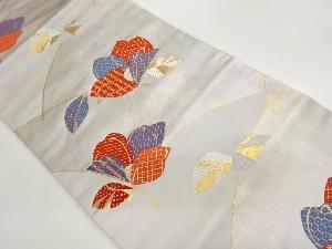 抽象花葉模様織出し名古屋帯